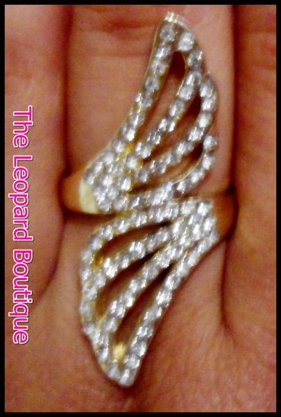 Anel Dourado com strass - nº 18